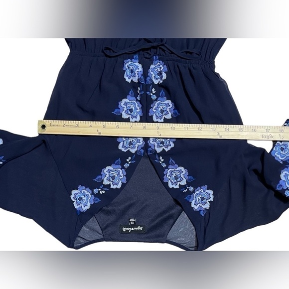 Sequin Hearts Blue Floral Boho Dress with Tassels in Women’s Size Extra Small - Picture 12 of 15